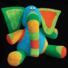 Stuffed Plush Toy Elephant 3d-modell