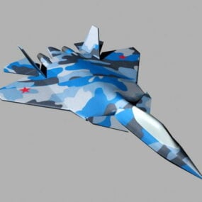苏霍伊T-50喷气式战斗机3d模型