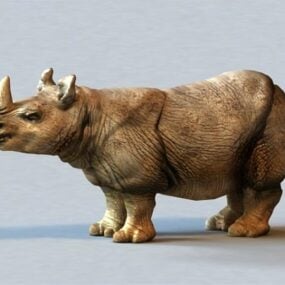 Modelo 3d do rinoceronte de Sumatra