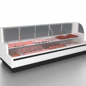 超市鲜肉冰箱3d模型