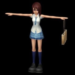 Sweet School Girl Character 3d model