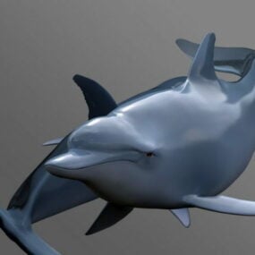 3D model plavajícího delfína