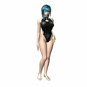 ネックレスを持つ美少女キャラクター3Dモデル