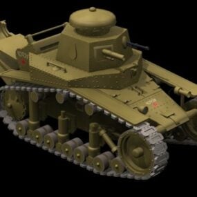 نموذج ثلاثي الأبعاد للدبابة الخفيفة T-18