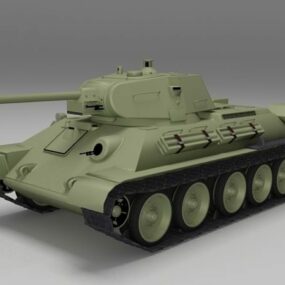 34D-Modell des sowjetischen mittleren Panzers T-3