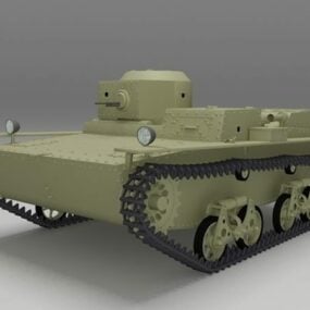 38д модель танка-амфибии-разведчика Т-3