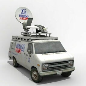 Tv News Van 3d model