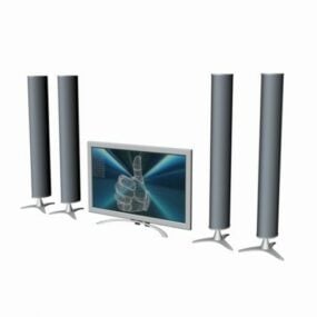 Tv With Speakers On The Side 3d model