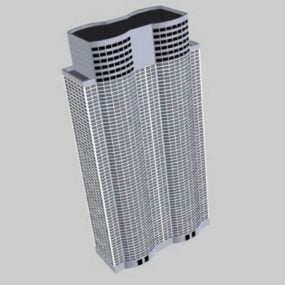 3д модель высокого офисного здания