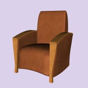 Tan Leather Sofa Chair 3d model