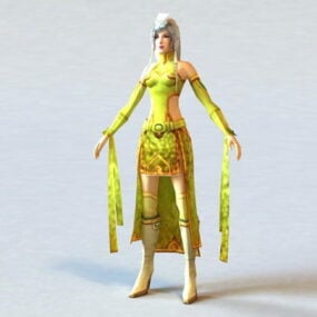 3D model oblečení ženy dynastie Tang