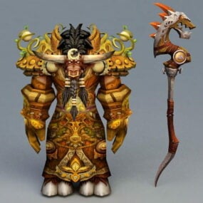 Tauren Druid Art karakter 3D-model