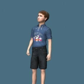 Adolescent garçon, debout Rigged modèle 3d