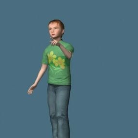 3d-модель персонажа дівчини-підлітка позує