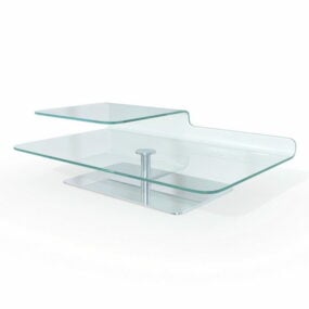 Mesa de centro de vidro curvado temperado para móveis Modelo 3D
