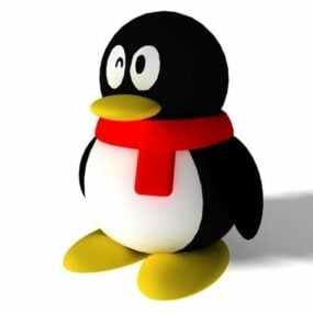 ตัวละคร Tencent Qq Penguin โมเดล 3 มิติ