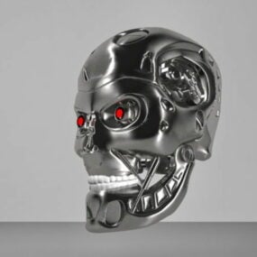 جمجمة بشرية كرتونية ملونة مزخرفة نموذج ثلاثي الأبعاد