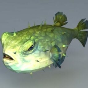 Tetraodoncjadae Pufferfish 3d model