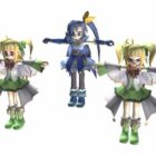 Three Anime Girls Character
