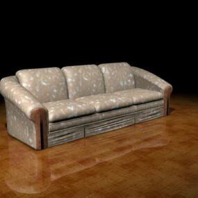 Three Cushion Couch 3d model