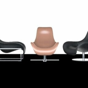 Zestaw trzech rozkładanych krzeseł w nowoczesnym stylu Model 3D