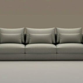 Modelo 3d de sofá com almofada de três assentos