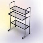 Three-tier Rolling File Cart