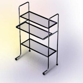 Tre-lagers Rolling File Cart 3d-modell