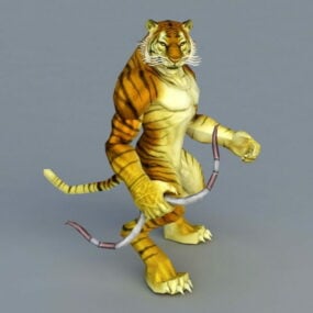 Tiger Archer med bue 3d-modell