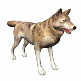 Mô hình 3d động vật sói gỗ