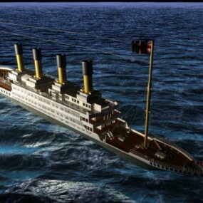 3d модель Титанік на морі