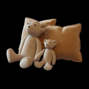 Toy Bear Figure With Pillows 3d model