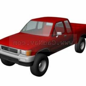 Model 3D czerwonej ciężarówki pickup