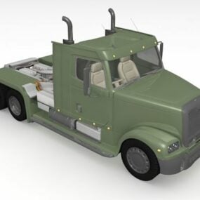 Modello 3d di camion con rimorchio per trattore