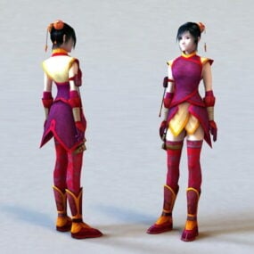 Tradycyjny chiński model pięknej dziewczyny 3D