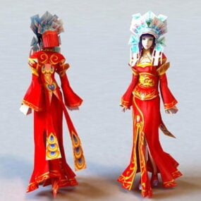 Model 3D tradycyjnej chińskiej panny młodej