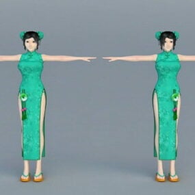 Modello 3d di ragazze cinesi tradizionali