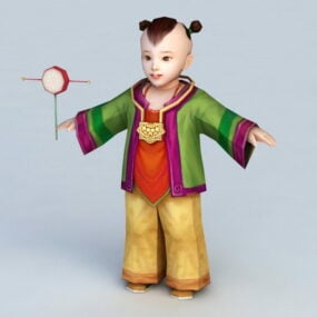 3д модель традиционного китайского малыша-мальчика