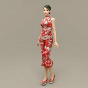 โมเดล 3 มิติของผู้หญิงจีนดั้งเดิม