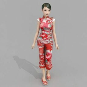 3д модель Традиционной китайской девушки