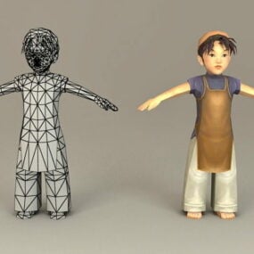 Perinteinen Korean Boy 3D-malli