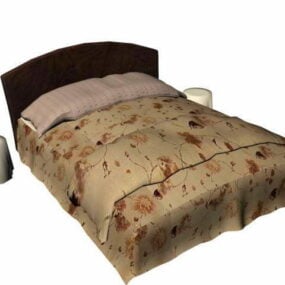 Traditional Box Spring Bed 3d model