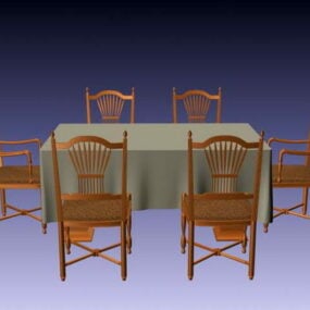 3д модель традиционной официальной мебели для столовой