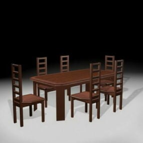 传统正式餐桌椅3D模型
