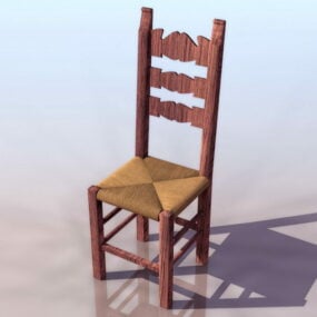 3д модель стула с традиционной мебелью
