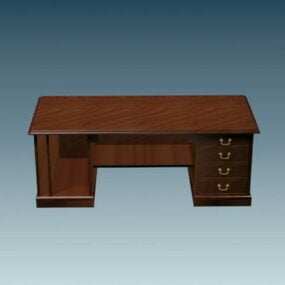 Traditional Wooden Office Desk 3d model
