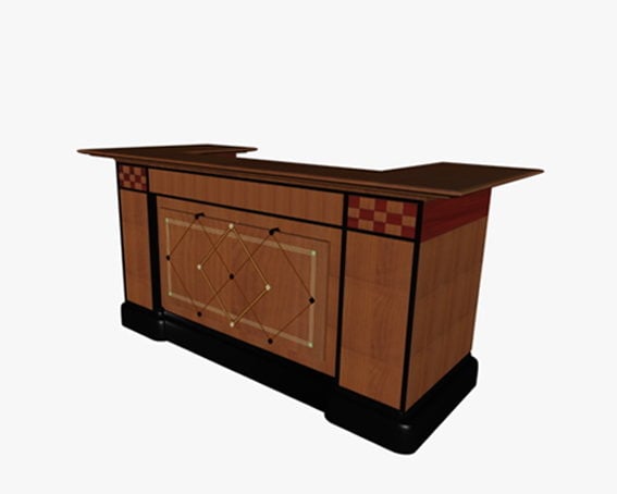 Traditional Reception Desk Free 3d Model Max Vray