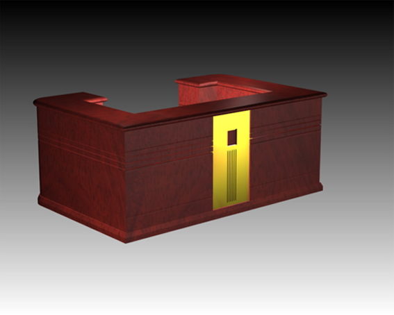 Traditional Redwood Reception Desk Free 3d Model Max Vray