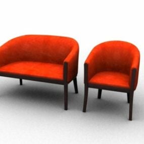 Traditional Settee Furniture 3d model