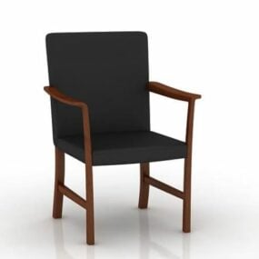 Traditional Wood Arm Chair 3d model
